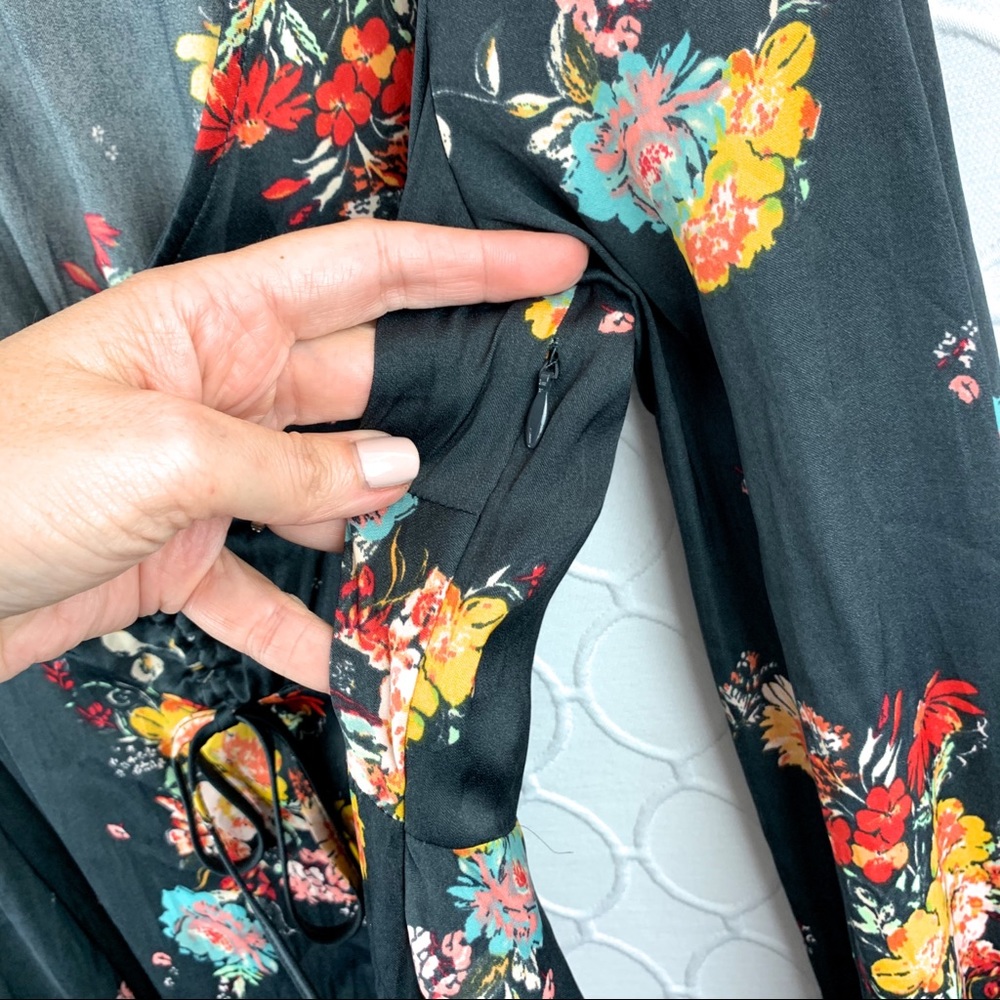 Free People Floral Babydoll Drop Waist Boho Dress Small - Picture 7 of 8